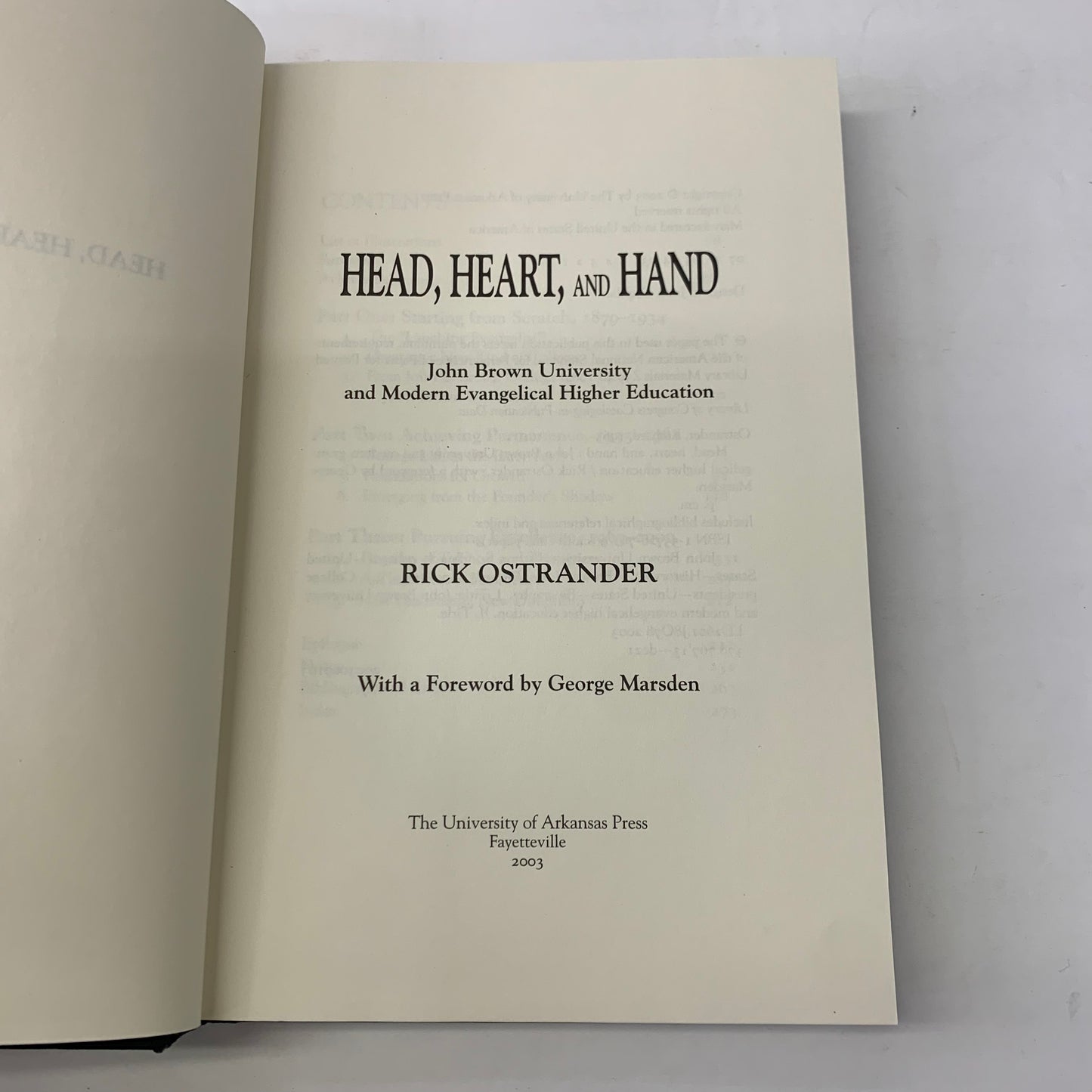 Head, Heart, and Hand - Rick Ostrander - Signed - 2003