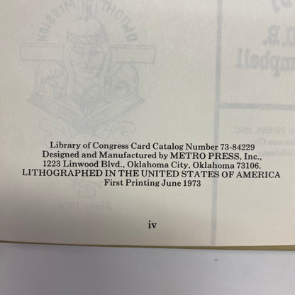 Mission to the Cherokees - O. B. Campbell  - 1st Edition - Signed - 1973