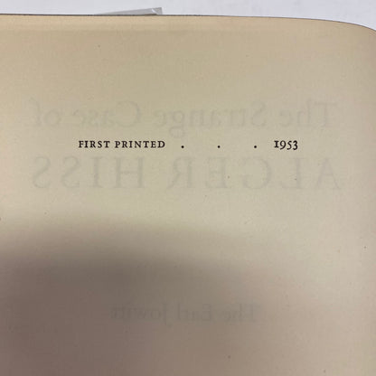 The Strange Case of Alger Hiss - The Earl Jowitt - 1st Edition - 1953