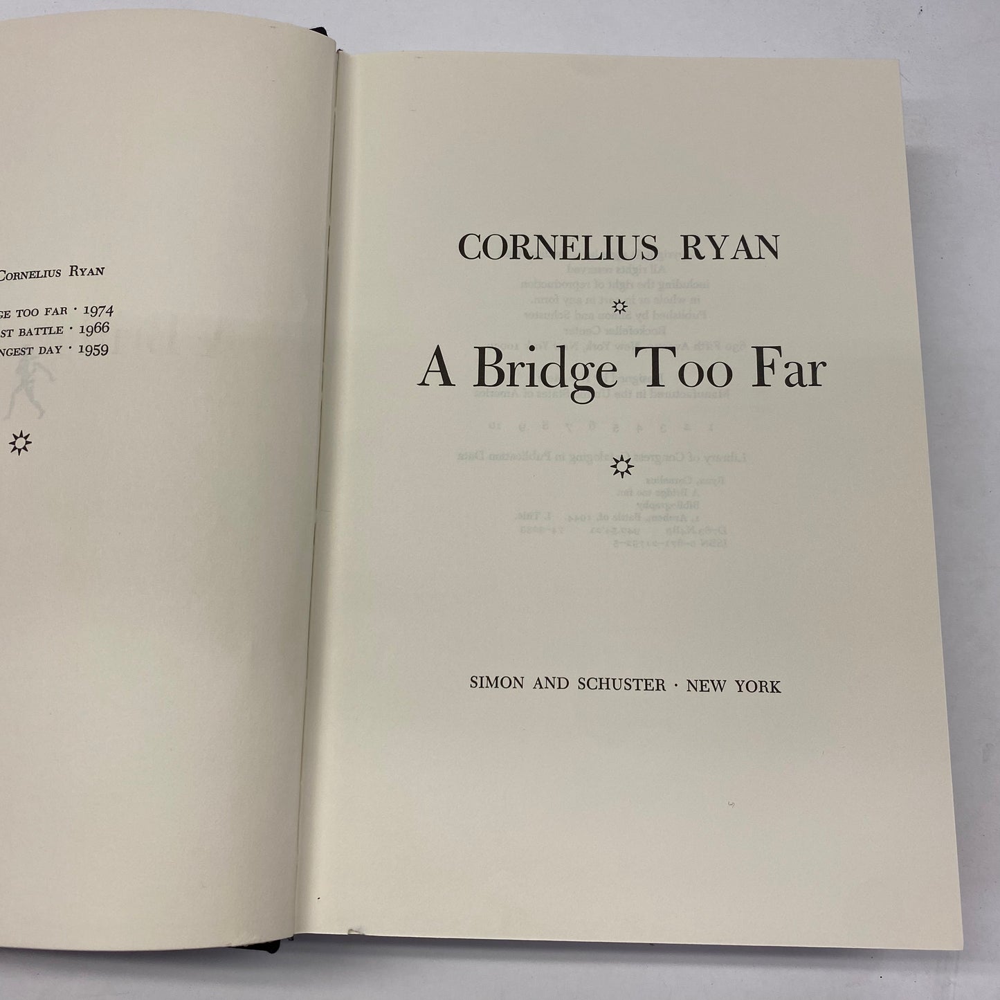 A Bridge Too Far - Cornelius Ryan - 1st Edition - 1974