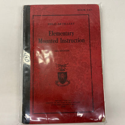 Field Artillery Elementary Mounted Instruction - Filed Artillery School - 1933