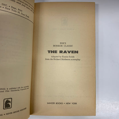 The Raven - Edgar Allan Poe - Movie Tie-In - 1963