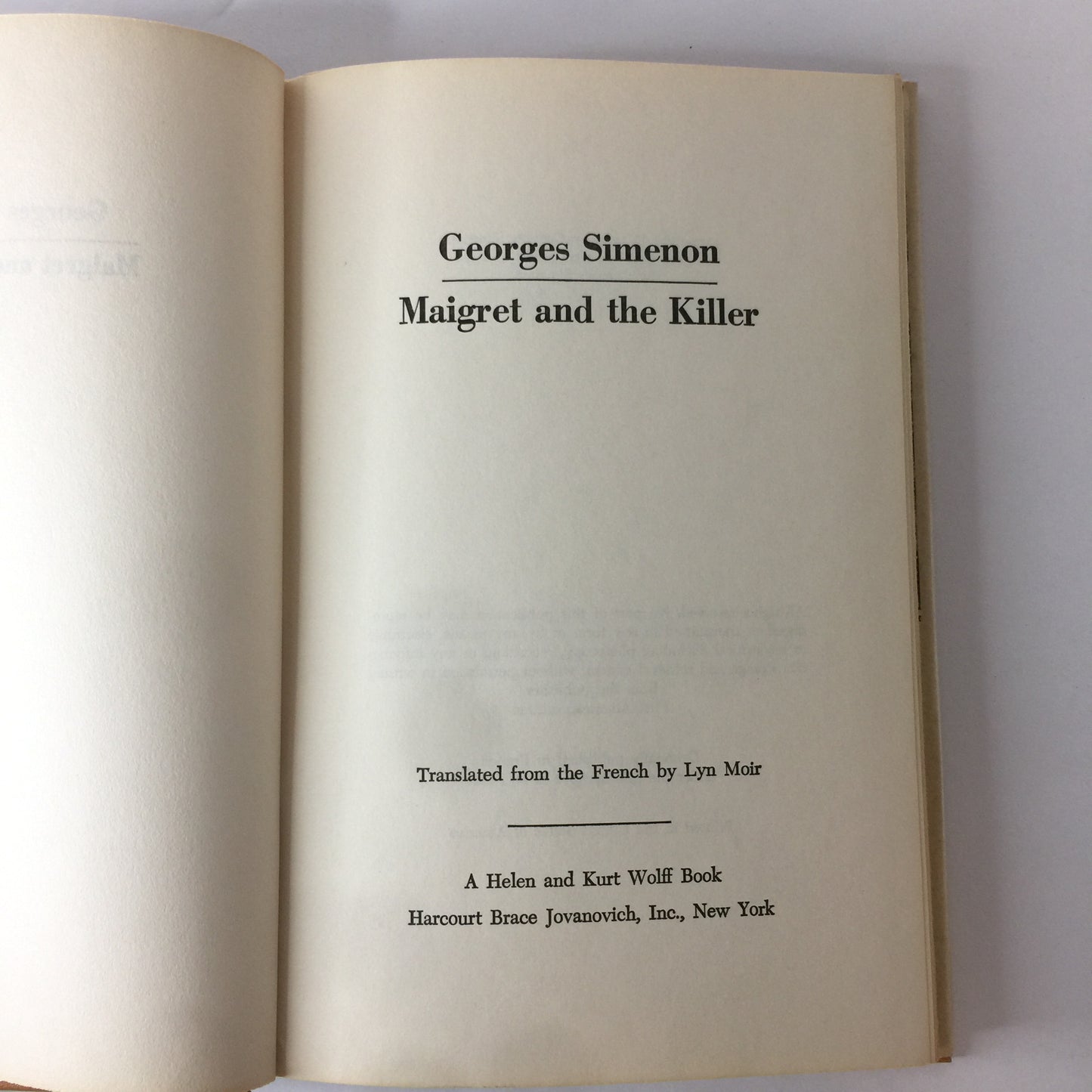 Maigret and The Killer - Georges Simenon - Book Club Edition - Stated 1st - 1969