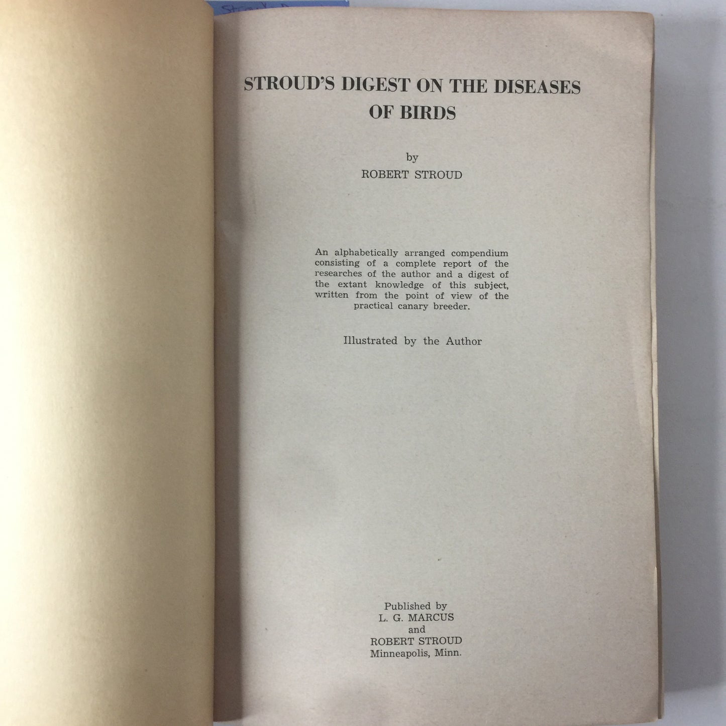 Stroud’s Digest on the Diseases of Birds - Robert Stroud - 1943