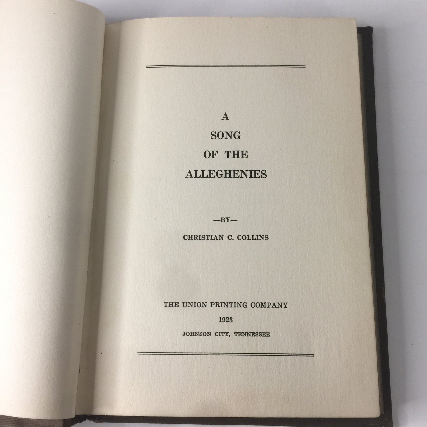 A Song of the Alleghenies - Christian C. Collins - 1923