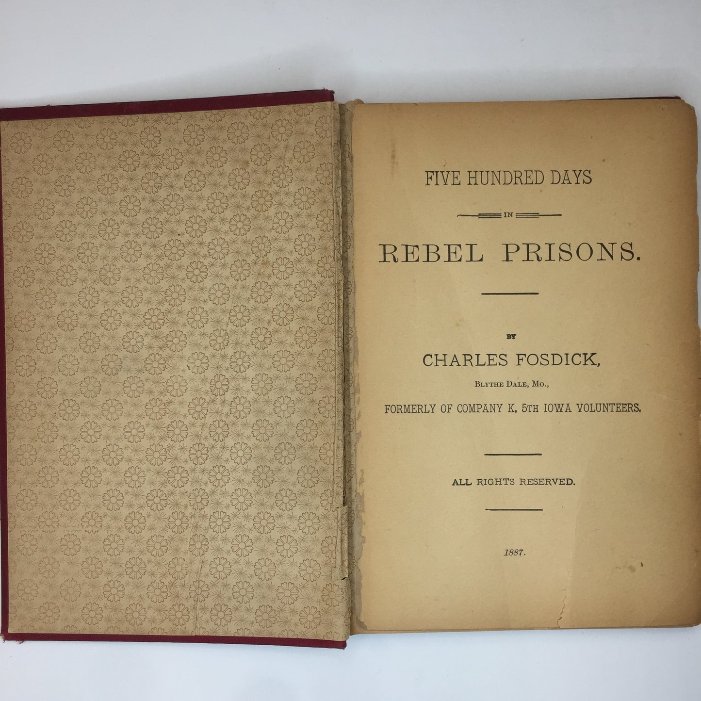 500 Days In Rebel Prisons - Charles Fosdick - 1887