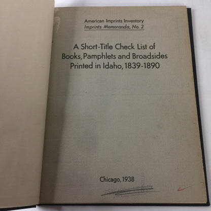 American Imprints Inventory - WPA Historical Records Survey Project - 12 Book Set - 1938