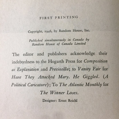 Selected Writings of Gertrude Stein - Carl Van Vechten - 1st Edition - 1946