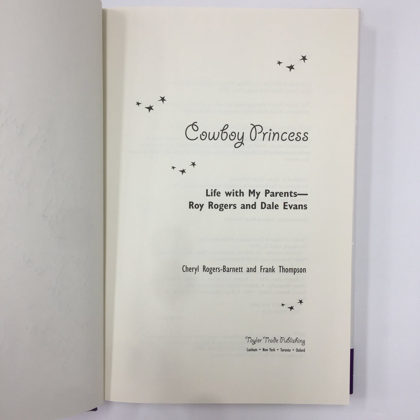 Cowboy Princess - Cheryl Rogers-Barnett and Frank Thompson - Inscribed