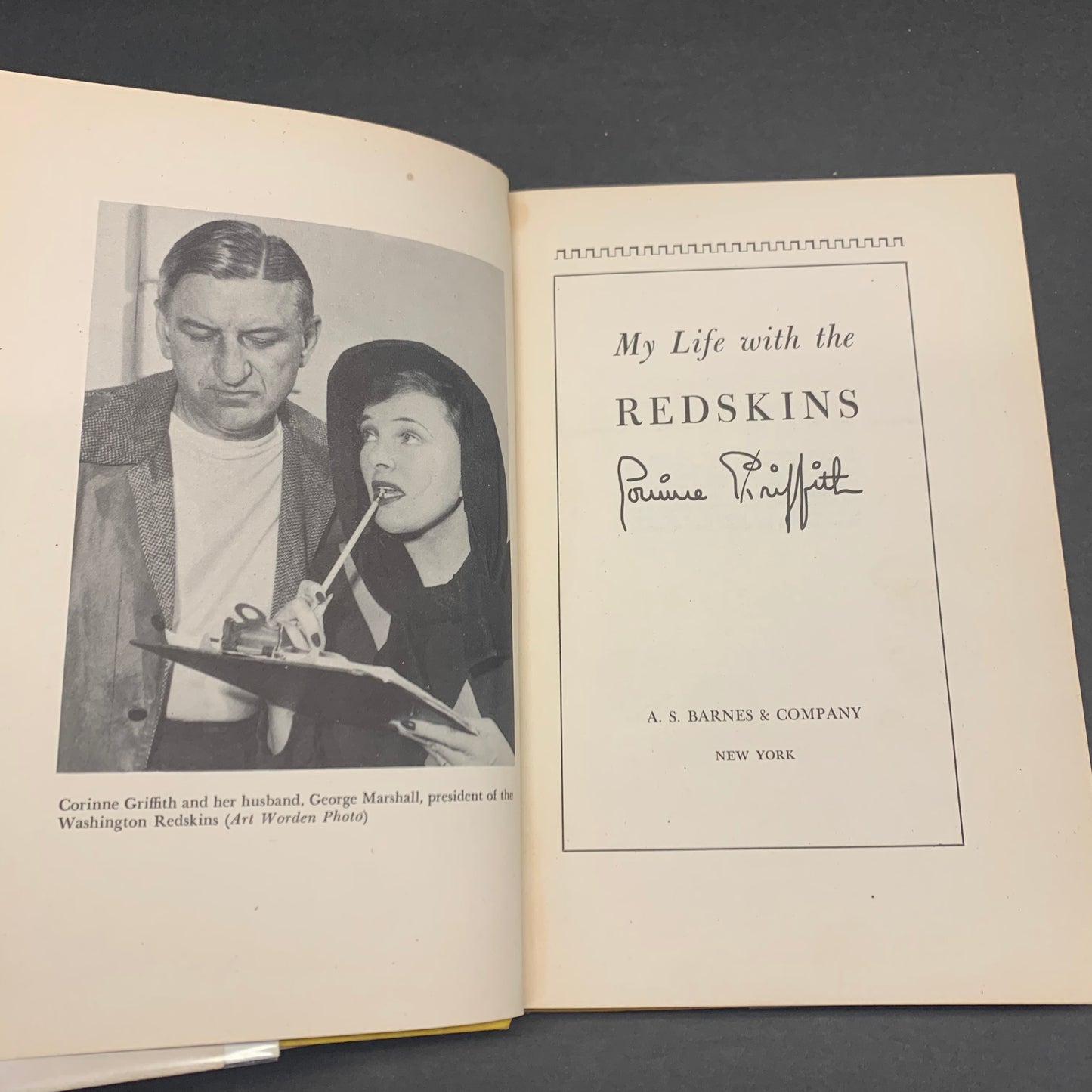 My Life with the Redskins - Corinne Griffith - 1st Edition - 1947