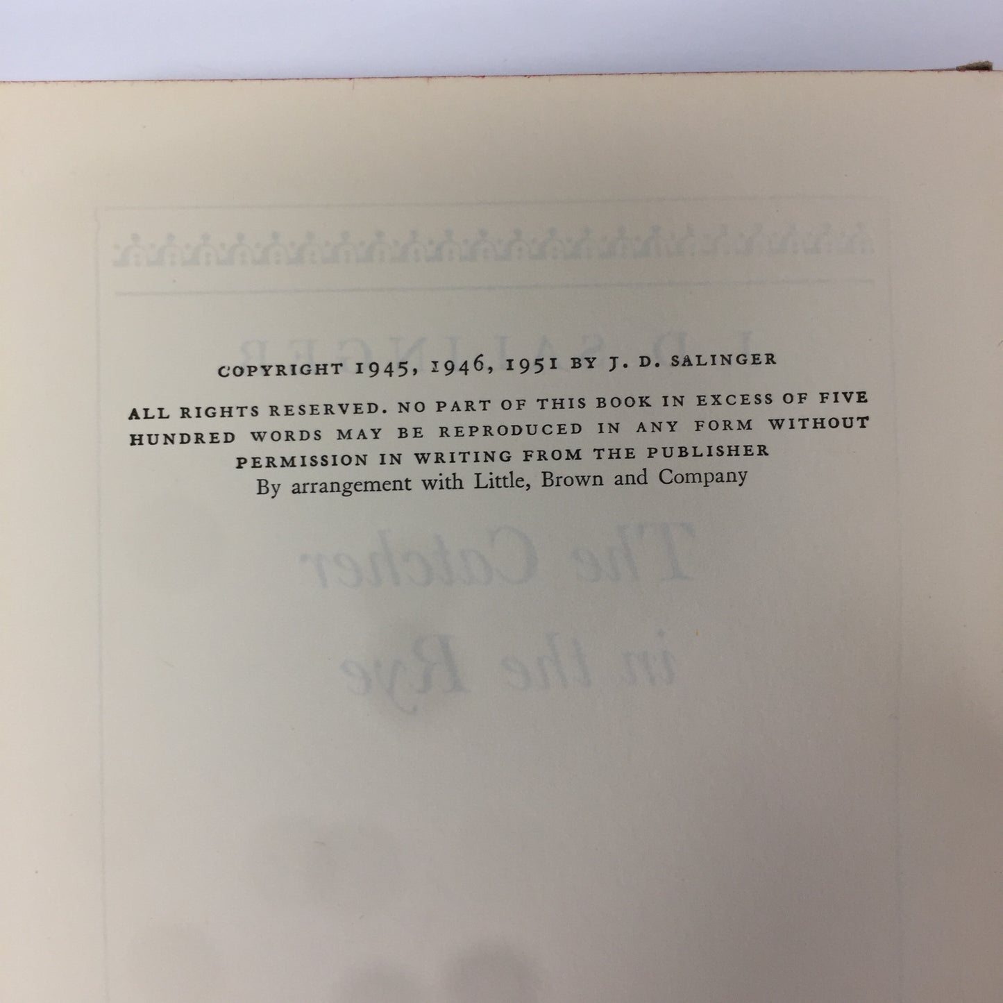 The Catcher in the Rye - J. D. Salinger - 1951