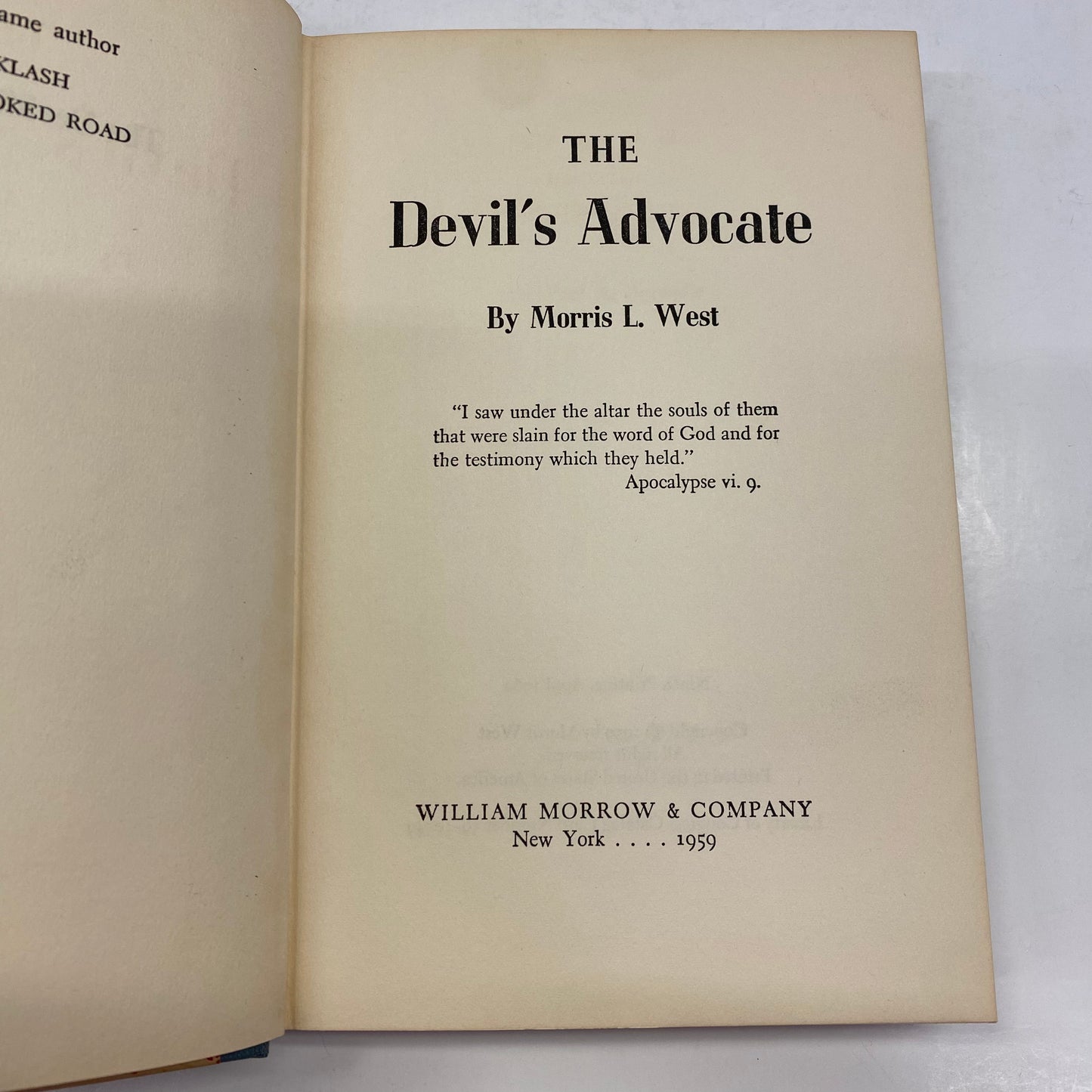 The Devils Advocate - Morris L. West - 9th Print - 1960