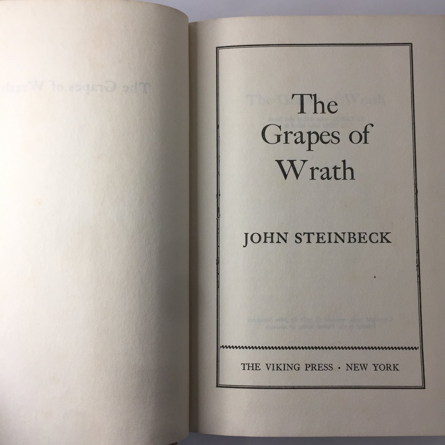 The Grapes of Wrath - John Steinbeck - Book Club Edition - 1967