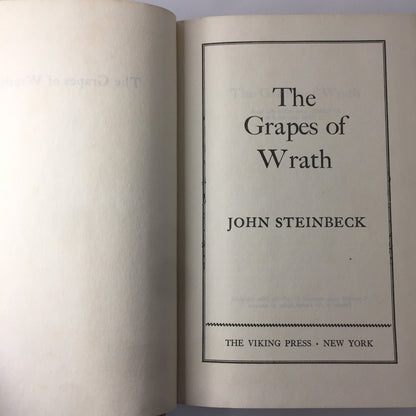The Grapes of Wrath - John Steinbeck - Book Club Edition - 1967