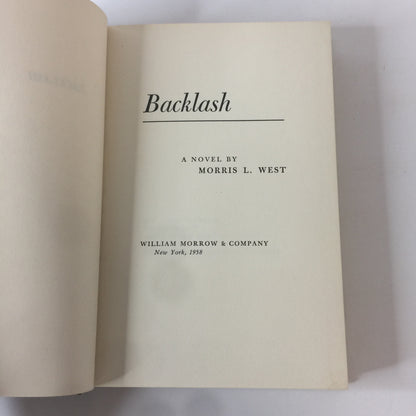 Backlash - Morris L. West - 1st Edition - 1958