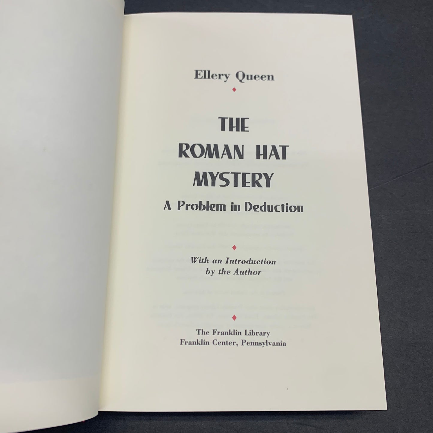 The Roman Hat Mystery - Ellery Queen - Franklin Library - 1989