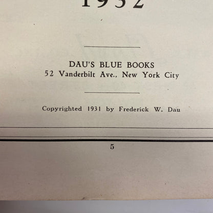 Dau’s New York Social Blue Book - Frank W. Dau - 1932