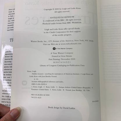 Hidden Treasures: Searching for Masterpieces of American Furniture - Leigh Keno and Leslie Keno - Signed 2x - 1st Edition - 2000
